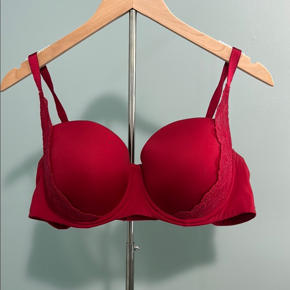 Torrid Red Underwire Bra with Adjustable Straps